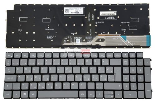 Dell Latitude 3520 / Inspiron 3510 3511 3515 3525 3535 5510 5515 5518 7510, 16 Plus 7610 laptop billentyűzet háttérvilágítással, szürke gombok