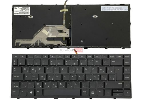 HP Proboook 430 G5, 440 G5, 445 G5, 640 G4, 640 G5, 645 G4, x360 440 G1 laptop billentyűzet fekete keret, háttérvilágítás
