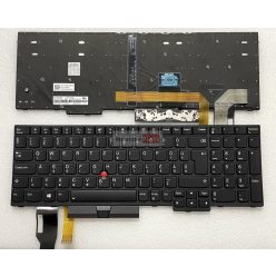   Lenovo Thinkpad E580 E590 gyári magyar fekete/fekete billentyűzet, háttérvilágítással, trackpointtal 